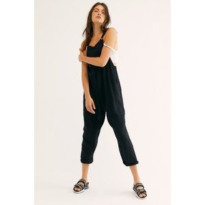 Free People Sezanne Black Cotton Jumpsuit